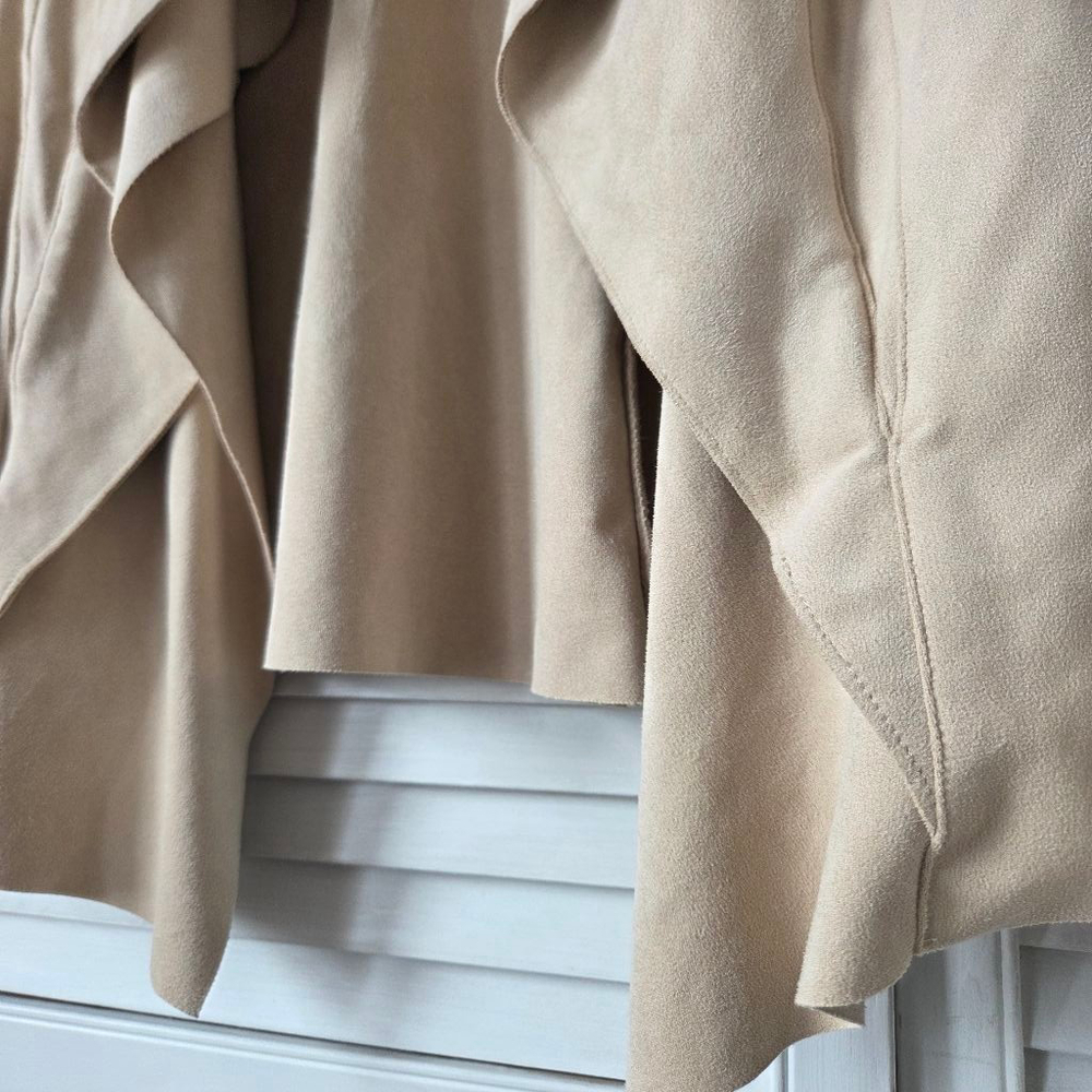 Women's PREMISE Tan Faux Leather Blazer S - Picture 5 of 11
